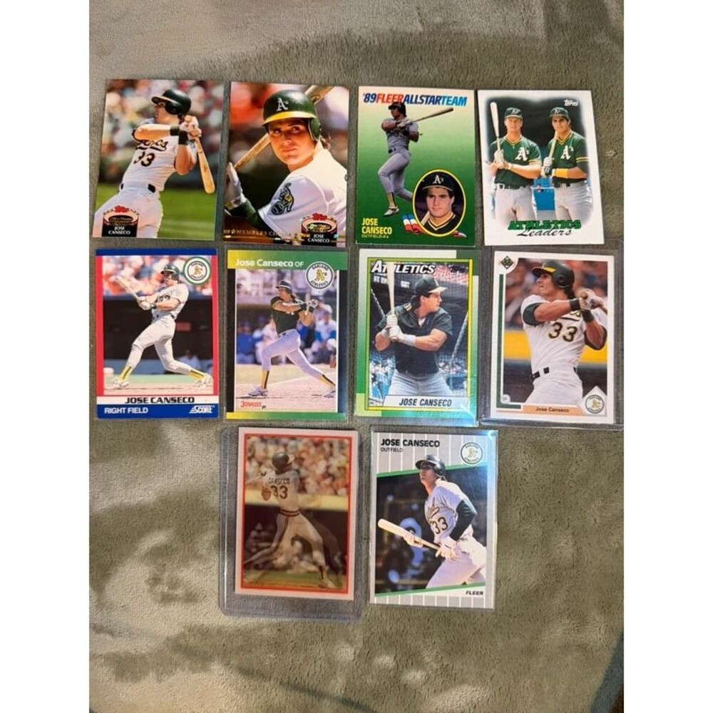 Jose Canseco Oakland Athletics 10-Card Collector Lot